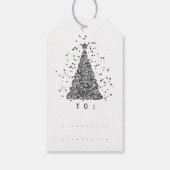 Merry to Name Holiday Black Diamond Tree Cadeaulabel (Achterkant)