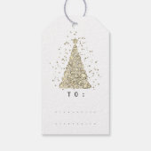 Merry to Name Holiday Gold Diamond met kerstboom Cadeaulabel (Achterkant)