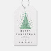 Merry to Name Holiday GreenDiamond kerstboom Cadeaulabel (Voorkant)