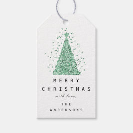 Merry to Name Holiday GreenDiamond kerstboom Cadeaulabel