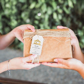 Merry to Name Holiday, Heilige Familie Gold Cadeaulabel