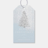 Merry to Name Holiday Kerstboom Blue Snow Cadeaulabel (Voorkant)
