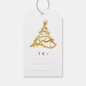Merry to Name Holiday Kerstboom Gold White Cadeaulabel (Achterkant)