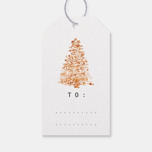 Merry to Name Holiday Kerstboom Green Copper Cadeaulabel (Achterkant)