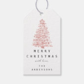 Merry to Name Holiday Kerstboom Roos White Cadeaulabel (Voorkant)