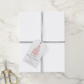Merry to Name Holiday Kerstboom Roos White Cadeaulabel (Met Touw)
