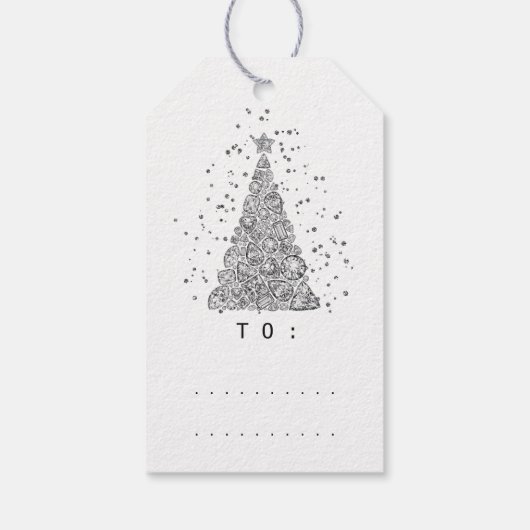 Merry to Name Holiday Kerstdiamant Black Cadeaulabel (Achterkant)