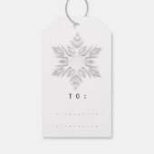 Merry to Name Holiday Kerstmis Silver Snowflakes Cadeaulabel (Achterkant)