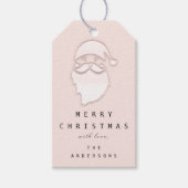 Merry to Name Holiday Kerstroze Santa Cadeaulabel (Voorkant)
