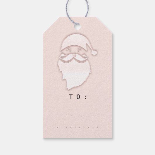 Merry to Name Holiday Kerstroze Santa Cadeaulabel (Achterkant)