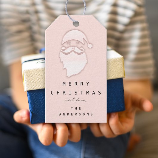 Merry to Name Holiday Kerstroze Santa Cadeaulabel