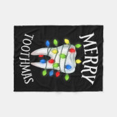 Merry Toothmas Christmas Light Molar Tooth Hygieni Fleece Deken (Voorkant (Horizontaal))
