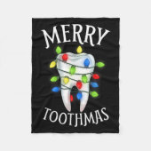 Merry Toothmas Christmas Light Molar Tooth Hygieni Fleece Deken (Voorkant)