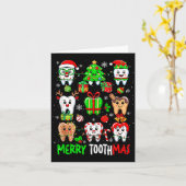 Merry Toothmas Teeth Collection Santa Reindeer Xma Kaart (Gele Bloem)