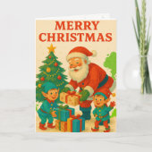 Merry Tootmas! Funny Farting Santa & Elves Feestdagen Kaart (Voorkant)