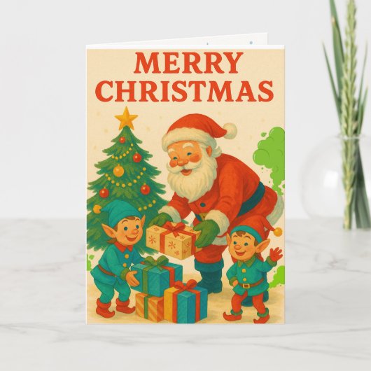 Merry Tootmas! Funny Farting Santa & Elves Feestdagen Kaart (Voorkant)