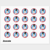 Merry Top Hoed Snowman Sticker (Vel)