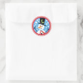 Merry Top Hoed Snowman Sticker (Tas)