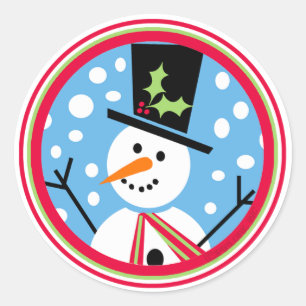 Merry Top Hoed Snowman Sticker