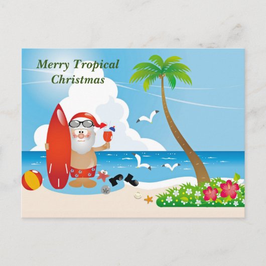 Merry Tropical Kerstmis Briefkaart (Voorkant)