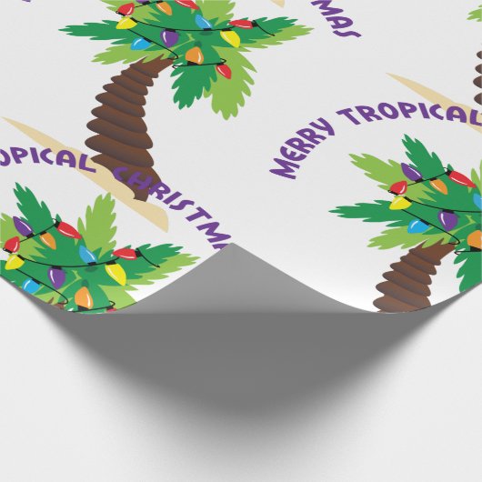 Merry Tropical Kerstmis Cadeaupapier (Hoek)