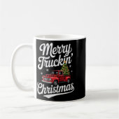 Merry Truckin' Christmas Buffalo Plaid Clic Ck Up Koffiemok (Links)