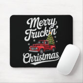 Merry Truckin' Christmas Buffalo Plaid Clic Ck Up  Muismat (Met muis)