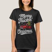 Merry Truckin' Christmas Buffalo Plaid Clic Ck Up  T-shirt (Voorkant)