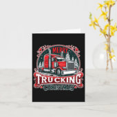 Merry Trucking Christmas Cool Truck Driver Grappig Kaart (Gele Bloem)