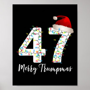 Merry Trumpmas 47 Family Matching PJ Funny Christm Poster
