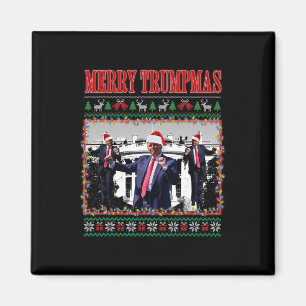 Merry Trumpmas Donald Trump Kerstman Familie Xmas Magneet