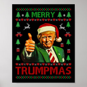 Merry Trumpmas Funny Ugly Christmas Sweater Best X Poster