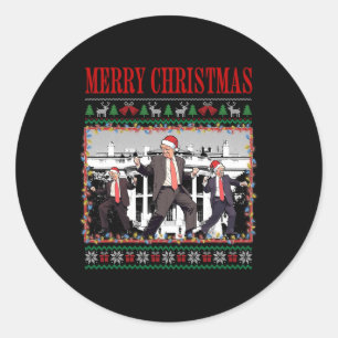 Merry Trumpmas - Kerstman Donald Trump Dance Ronde Sticker