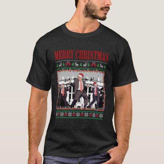 Merry Trumpmas - Kerstman Donald Trump Dance T-shirt (Voorkant)