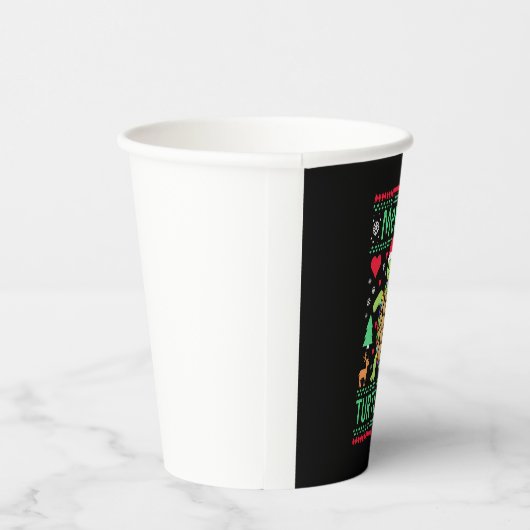 Merry Turtlemas Christmas Lights Cute Turtle Santa Papieren Bekers (Rechts)