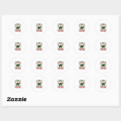 Merry Turtlemas Christmas Lights Cute Turtle Santa Ronde Sticker (Vel)