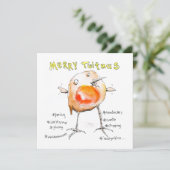 Merry Twitmas Christmas Robin Feestdagenkaart (Staand voorkant)