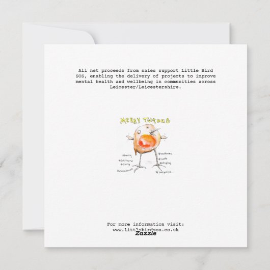 Merry Twitmas Christmas Robin Feestdagenkaart (Achterkant)