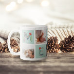 Merry Type | Vakantiedagen Foto-collage Mok<br><div class="desc">Pas deze klassieke witte mok met vijf van uw favoriete Instagram of vierkante foto's in een gerasterde kleurenlay-out aan. Voeg waardevolle foto's van familie, kinderen of kleinkinderen toe aan de creëer van een liefje kerkhok en een mooi kerstcadeau. "MERRY" staat in een interieur met uw foto's in feestletters die zijn...</div>