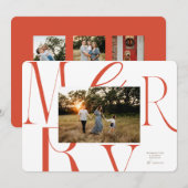 MERRY Typography Christmas Kaart (Voorkant / Achterkant)