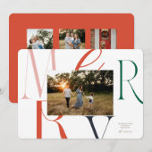 MERRY Typography Christmas Kaart (Voorkant / Achterkant)