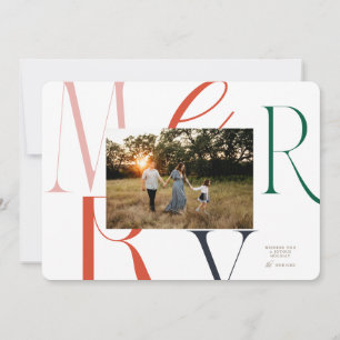 MERRY Typography Christmas Kaart