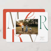 MERRY Typography Christmas Kaart (Voorkant / Achterkant)