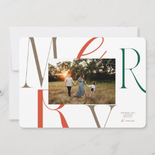 MERRY Typography Christmas Kaart