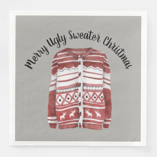 Merry Ugly Sweater Kerstmis Servet (Voorkant)