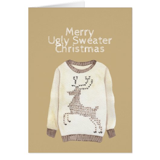 Merry Ugly Sweater Kerstmis - Stitched Reindeer (Voorkant)