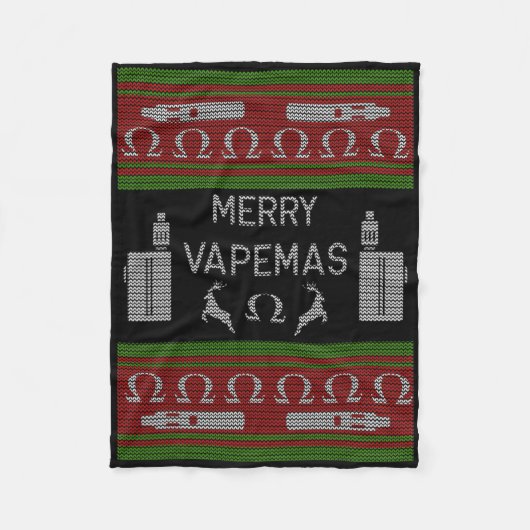 Merry Vapemas - Vaping Ugly Christmas Sweater Fleece Deken (Voorkant)