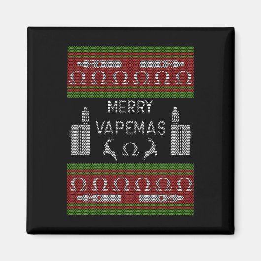 Merry Vapemas - Vaping Ugly Christmas Sweater  Magneet (Voorkant)