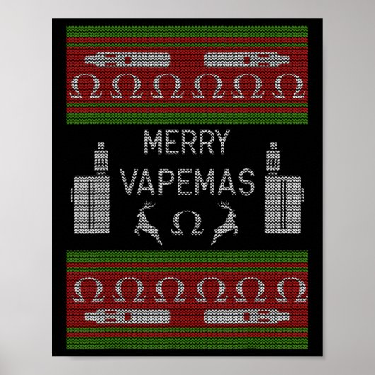 Merry Vapemas - Vaping Ugly Christmas Sweater Poster (Voorkant)
