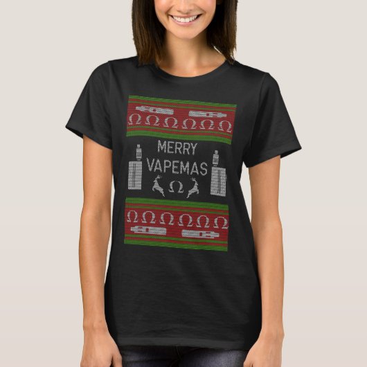 Merry Vapemas - Vaping Ugly Christmas Sweater T-shirt (Voorkant)
